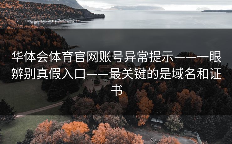 华体会体育官网账号异常提示——一眼辨别真假入口——最关键的是域名和证书